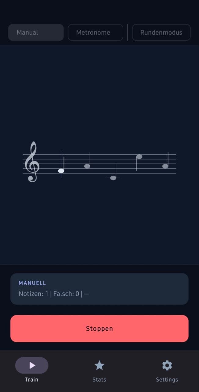 Screenshot von Intelligent Note Trainer
